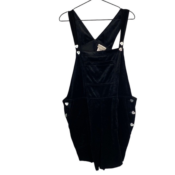 Coldwater Creek black velour romper overalls - Picture 1 of 7